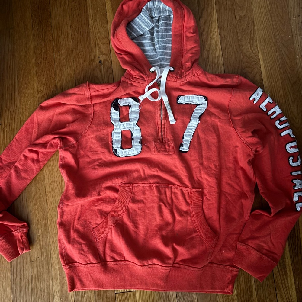 Aeropostale Red Zip Up Sweater